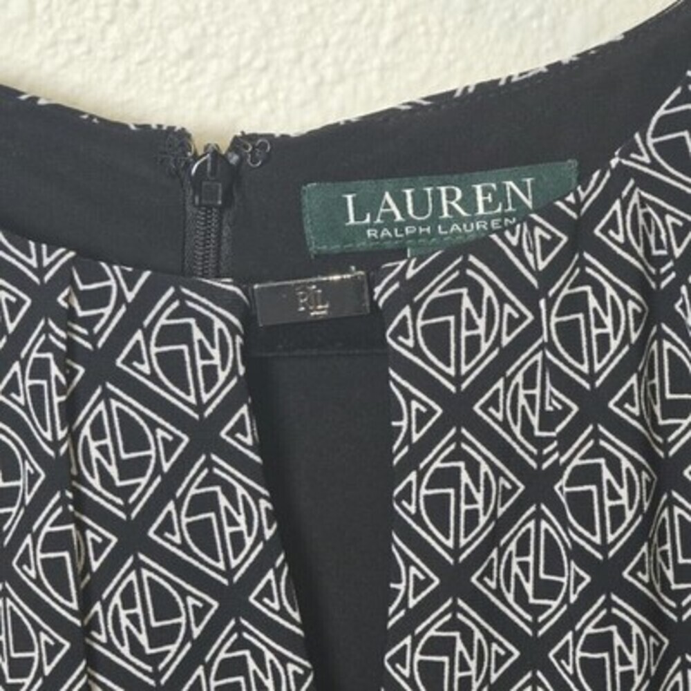 Lauren Ralph Lauren Geometric Print Tie-Waist Dress – Size 8 - Picture 2 of 7